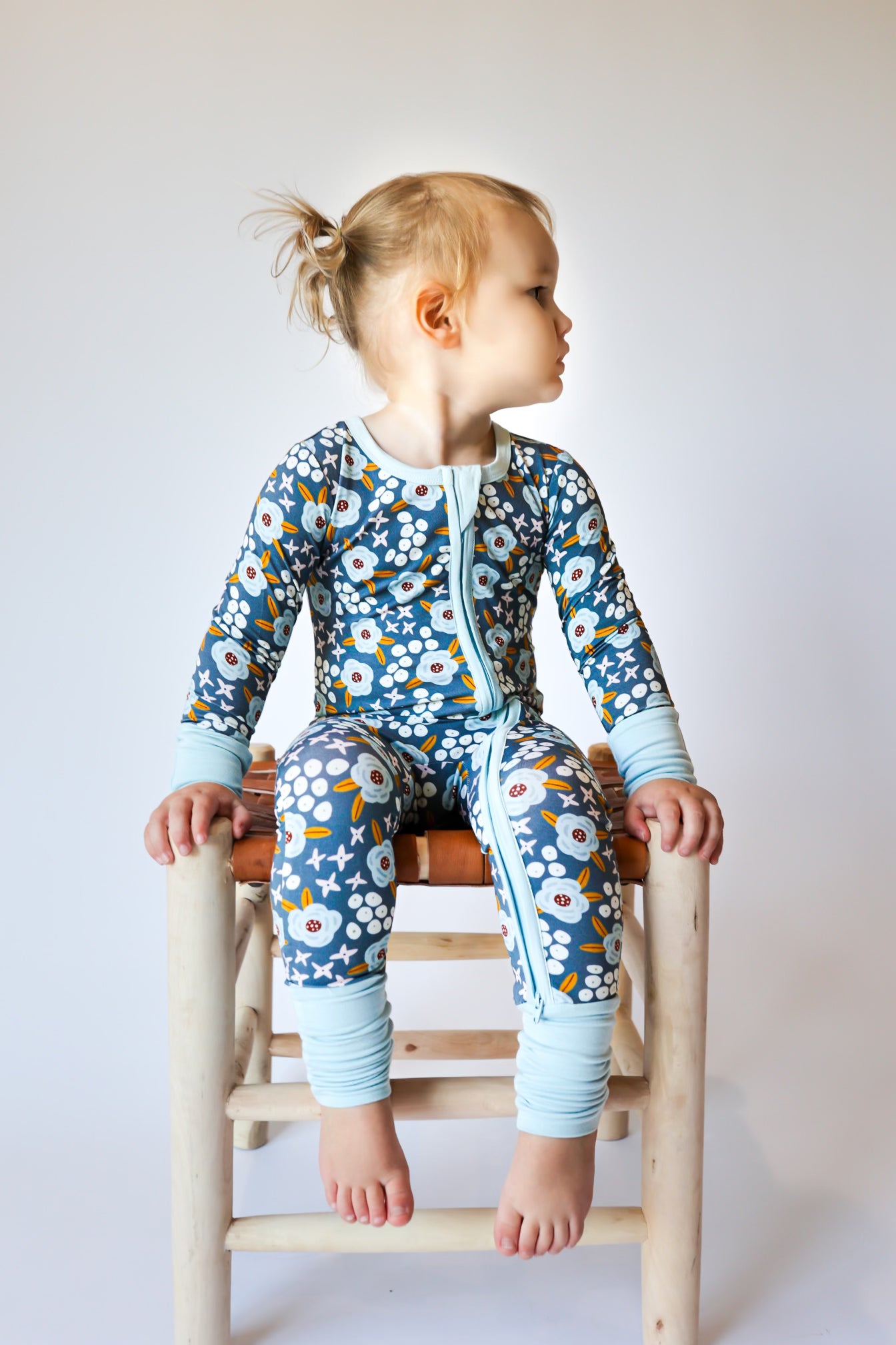 Moonlit Blooms Zipper Pajama