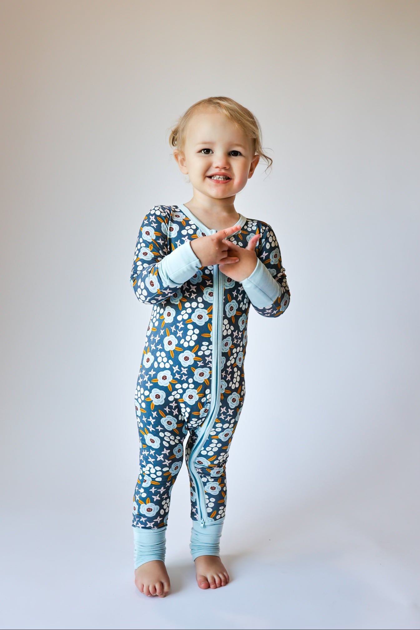 Moonlit Blooms Zipper Pajama